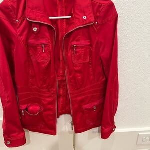 White House Black Market Red Utility Jacket